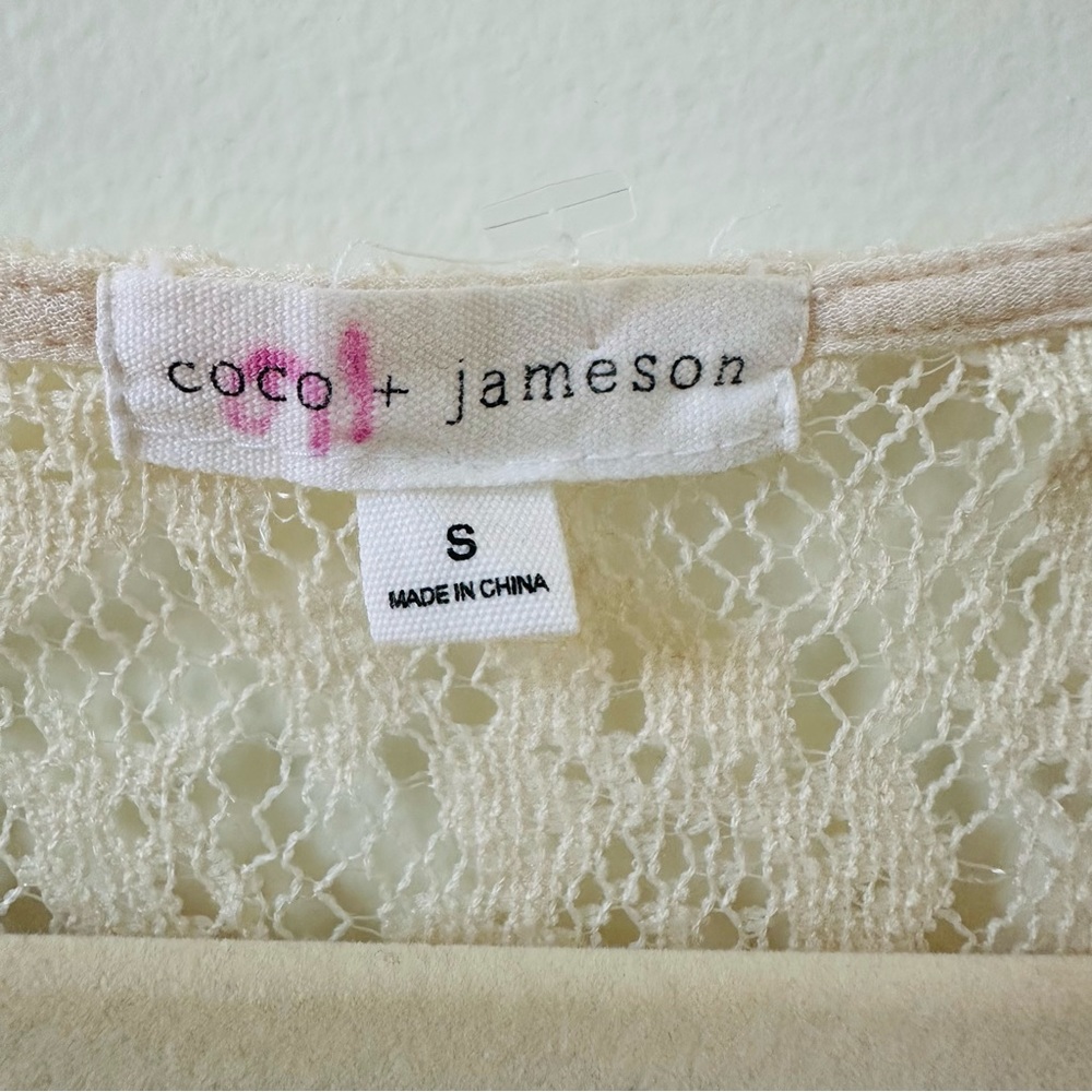 Coco + Jameson Cream Boho Duster Size Small - image 3